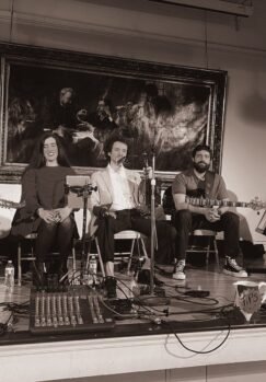 Authentic Greek musicians playing Nisiotika at a private event in NYC